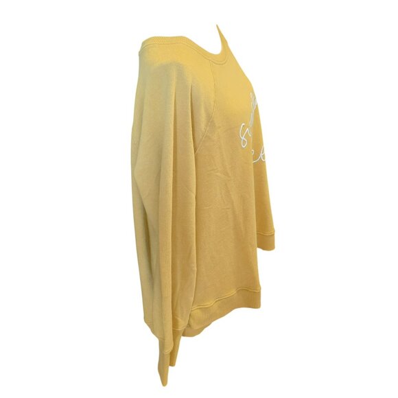 Workshop Republic Clothing Mustard Yellow Long Sleeve Sweatshirt Top in Size 1X - Picture 3 of 7